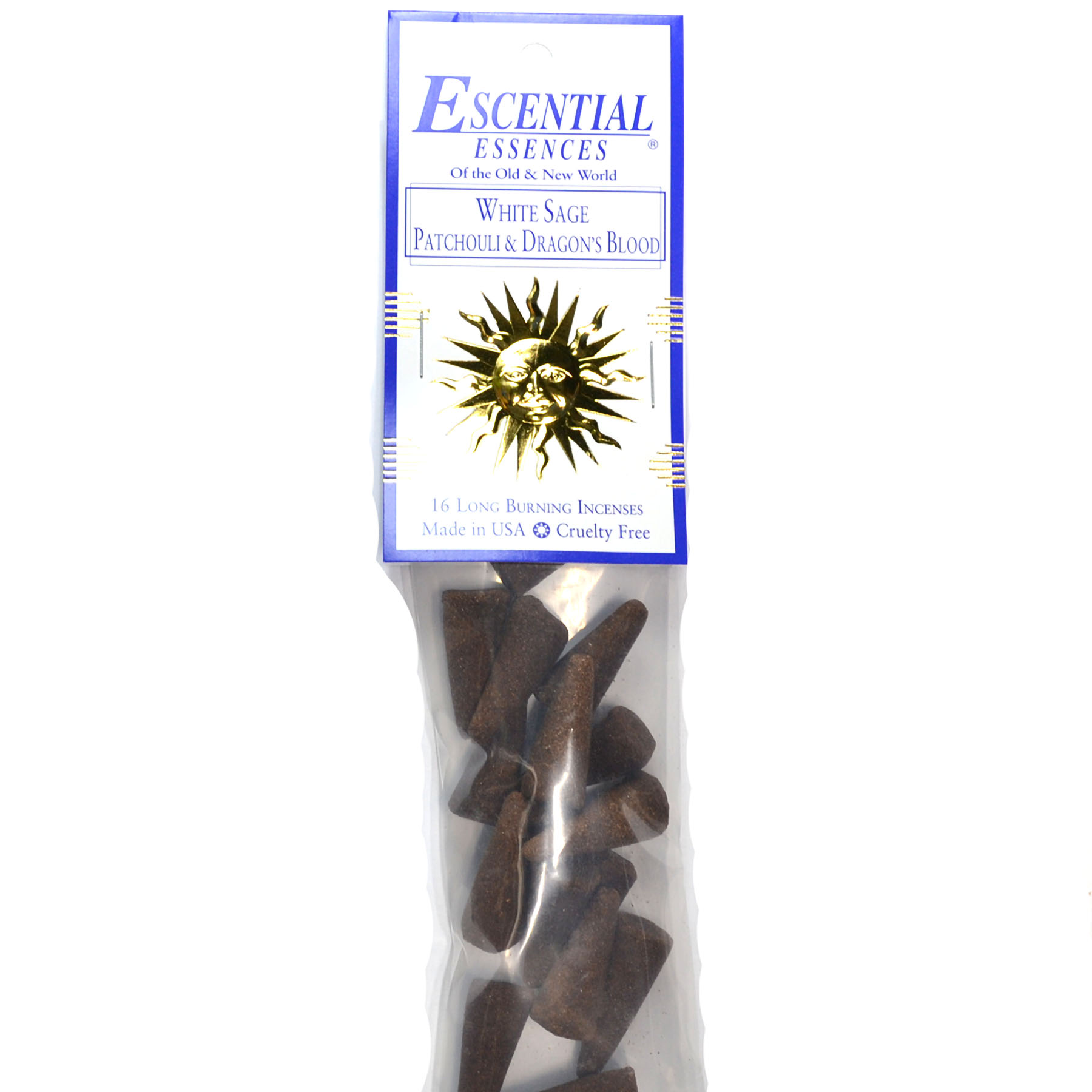 (image for) 16/pk White Sage, Patchouli,Dragon's Blood escential essences incense cones