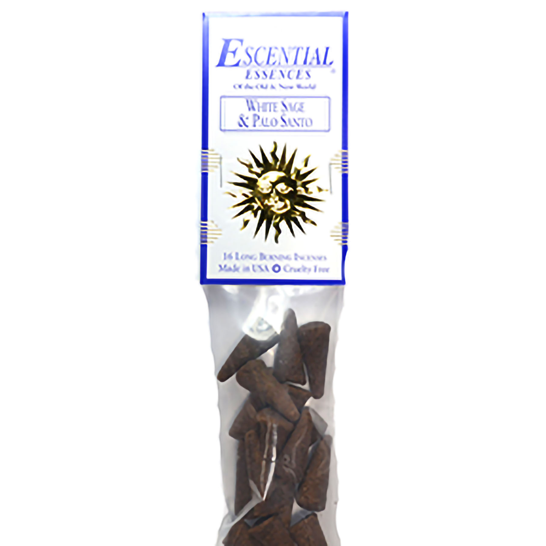(image for) 16/pk White Sage & Palo Santo escential essences incense cones