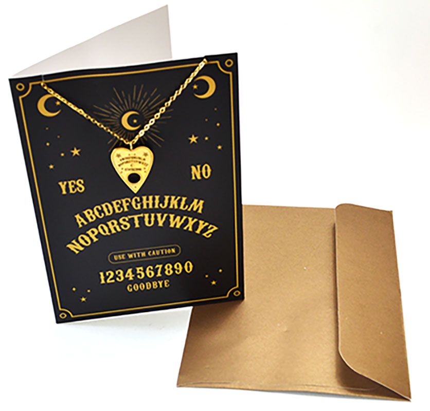 Planchette Necklace Greeting Card (image for) Planchette Necklace Greeting Card